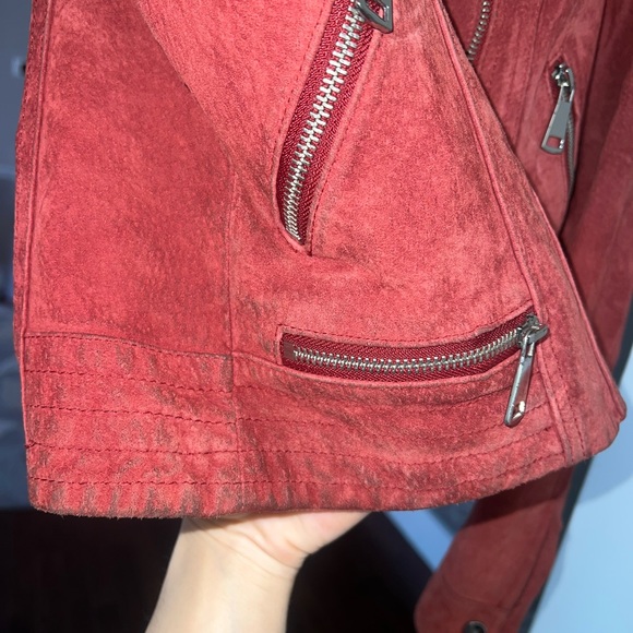 Vero Moda Used Red suede leather jacket - Picture 9 of 11
